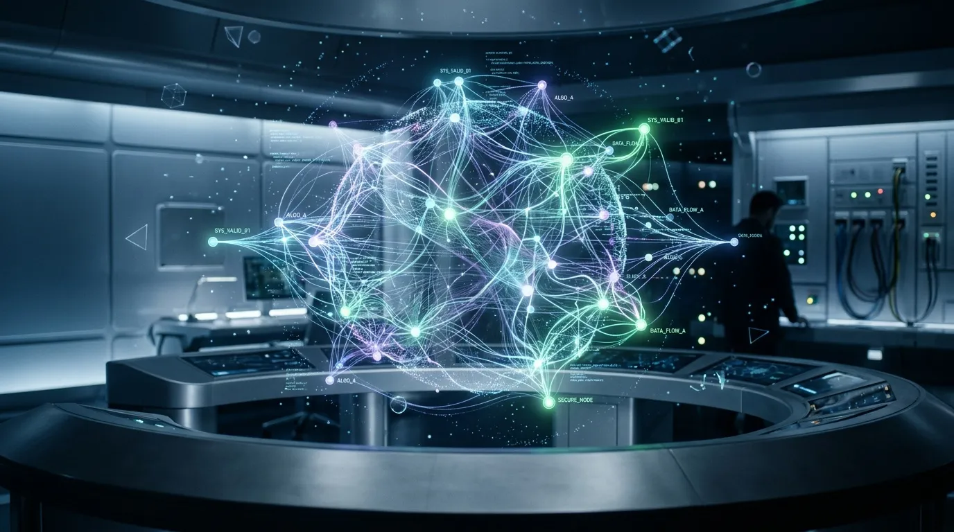 Visualisation 3D holographique d'un r&eacute;seau de donn&eacute;es connect&eacute;es